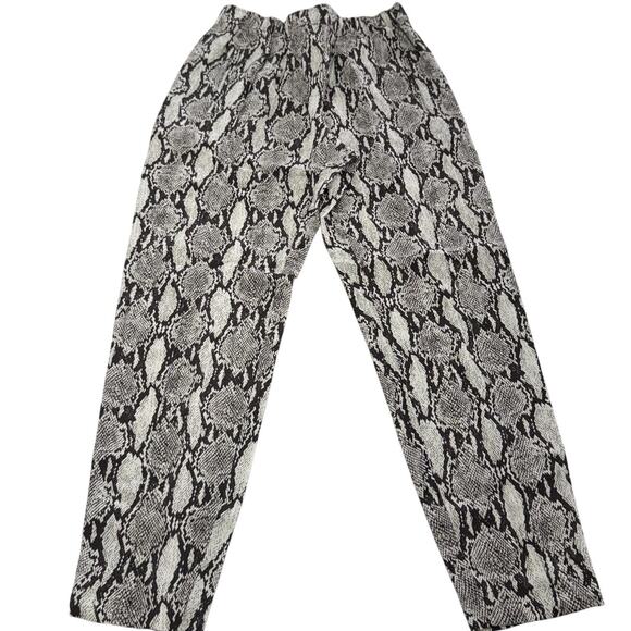 A.L.C. Pants Womens 0 Black White Snake Print Elijah Stretch Tapered Ankle - Picture 2 of 9